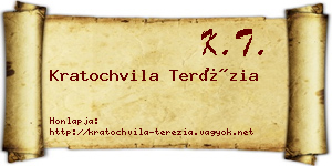 Kratochvila Terézia névjegykártya