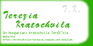 terezia kratochvila business card